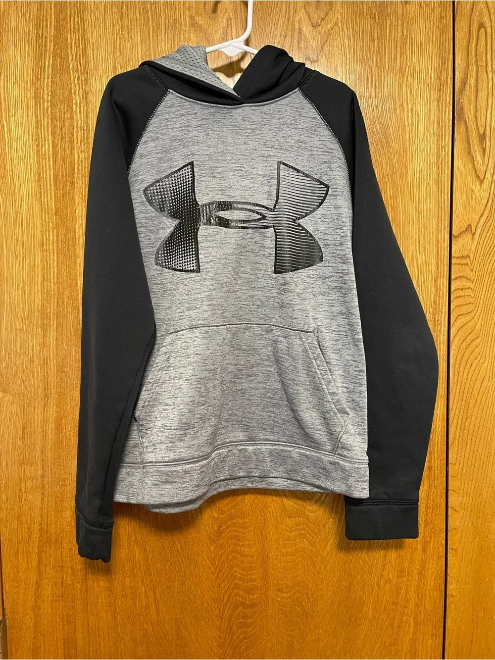 Under Armour Gray and Black Pullover Hoodie with Logo